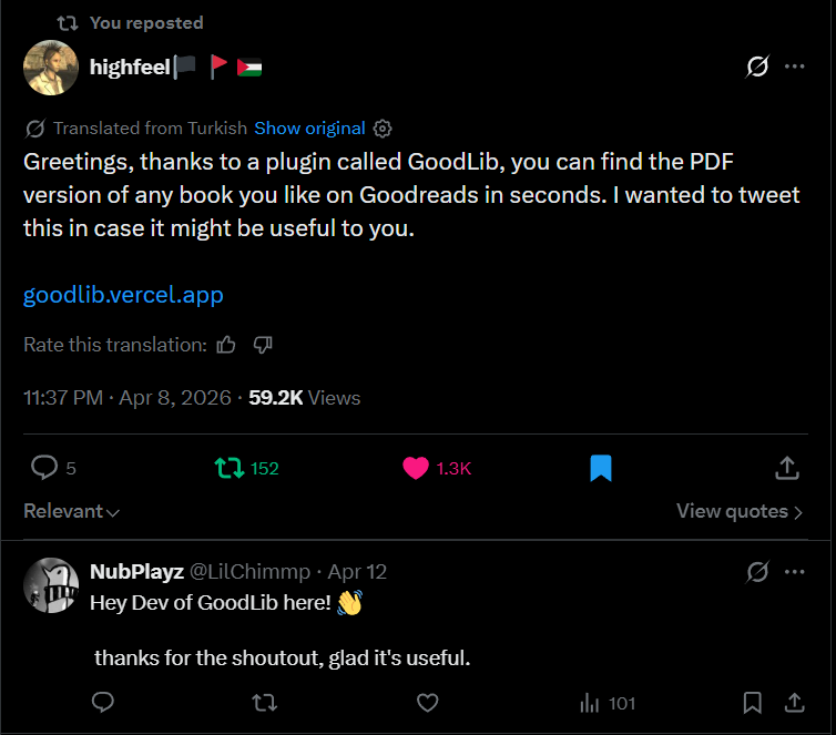 GoodLIB extension screenshot